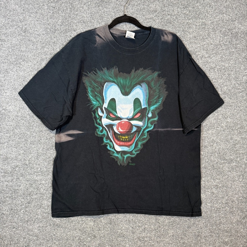 Liquid Blue Shirt Adult XL Evil Clown Freak Show Black Graphic Y2K 2009 Vtg - Picture 2 of 12
